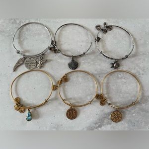 Alex and Ani Charm Bangle Bracelets - set of 6